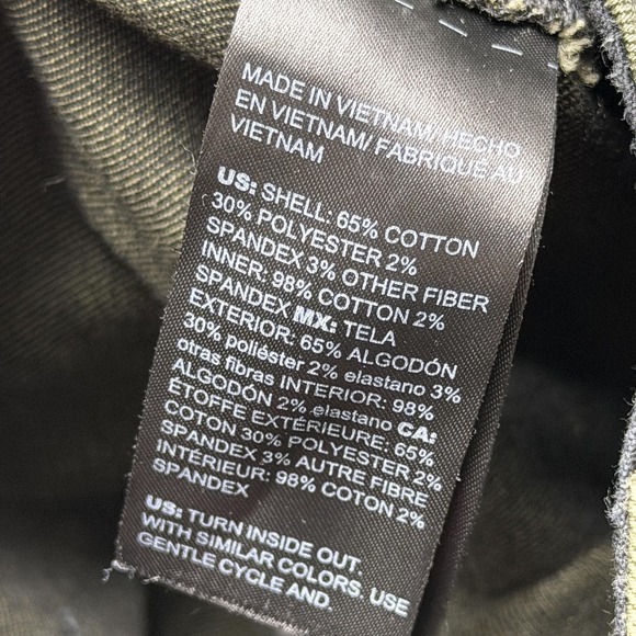 White House Black Market Skirt Womens 0 Green Camo Ruffle Hem Stretch Zip Back - Picture 8 of 8